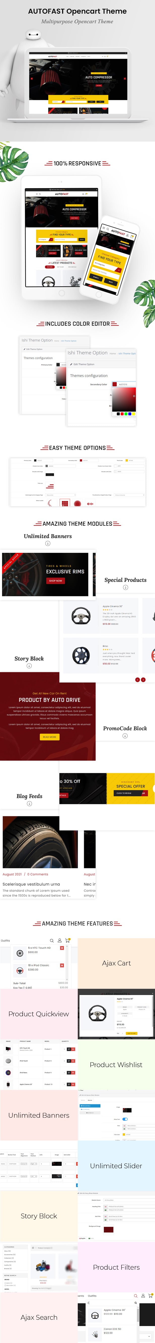 AutoFast – Auto Parts, Equipment and Accessories Opencart Theme