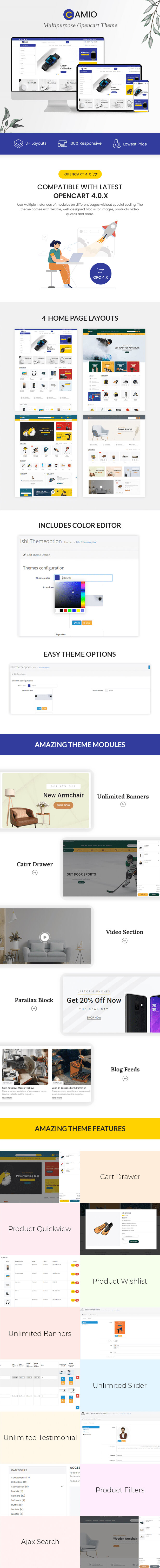 Camio – Multi-purpose Responsive OpenCart 3 Theme